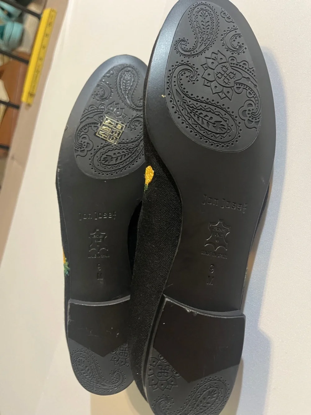 Jon Josef Black Pineapple-Embroidered Women's Loafers - Picture 7 of 12